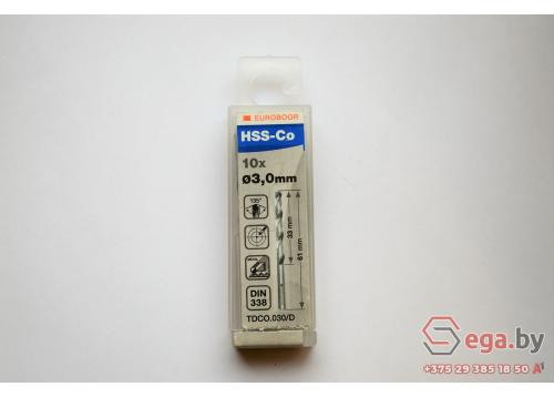 СПИРАЛЬНОЕ СВЕРЛО Ø3 ММ HSS-CO EUROBOOR фото 2